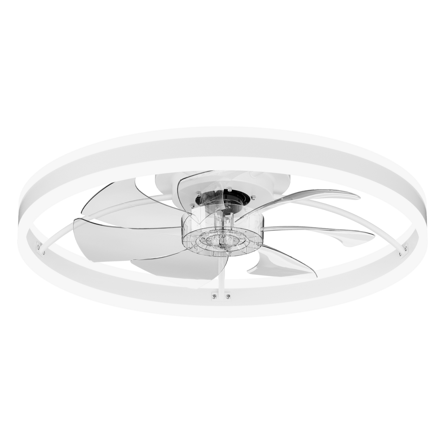 23.6 Inch Ceiling Fan with Light, Quiet DC Motor, Dimmable 3-Color LED