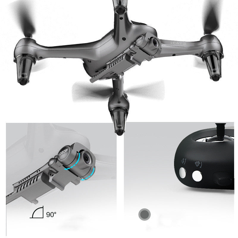 iCAT2 GPS Brushless Drone | 1080P HD Camera Quadcopter with GPS Positioning, 2.4G Remote Control & Carrying Backpack – Grey