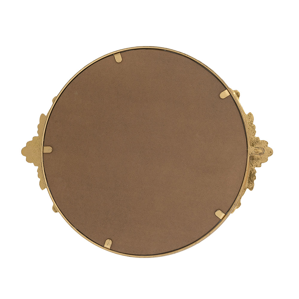 19x16x1" Round Mirror Tray with Gold Leaf Detailing
