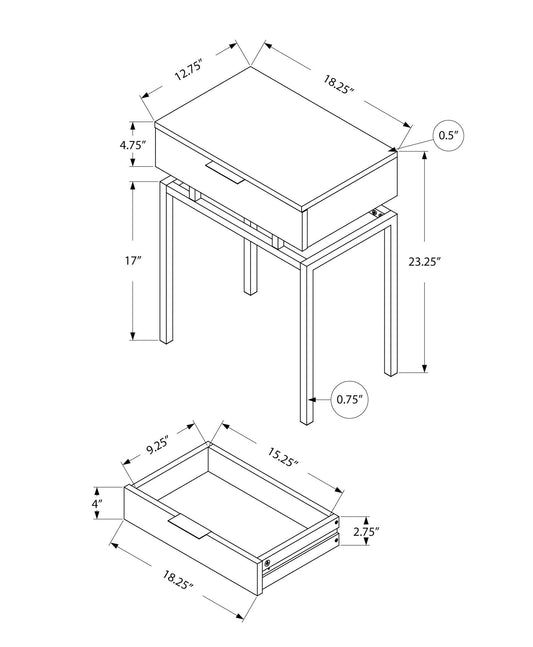 Spacious Table Top Accent Side Table with Storage Drawer