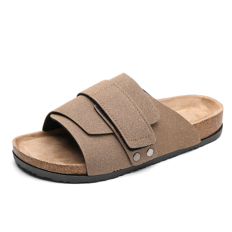 Summer Mens Cork Slippers Couples Shoes