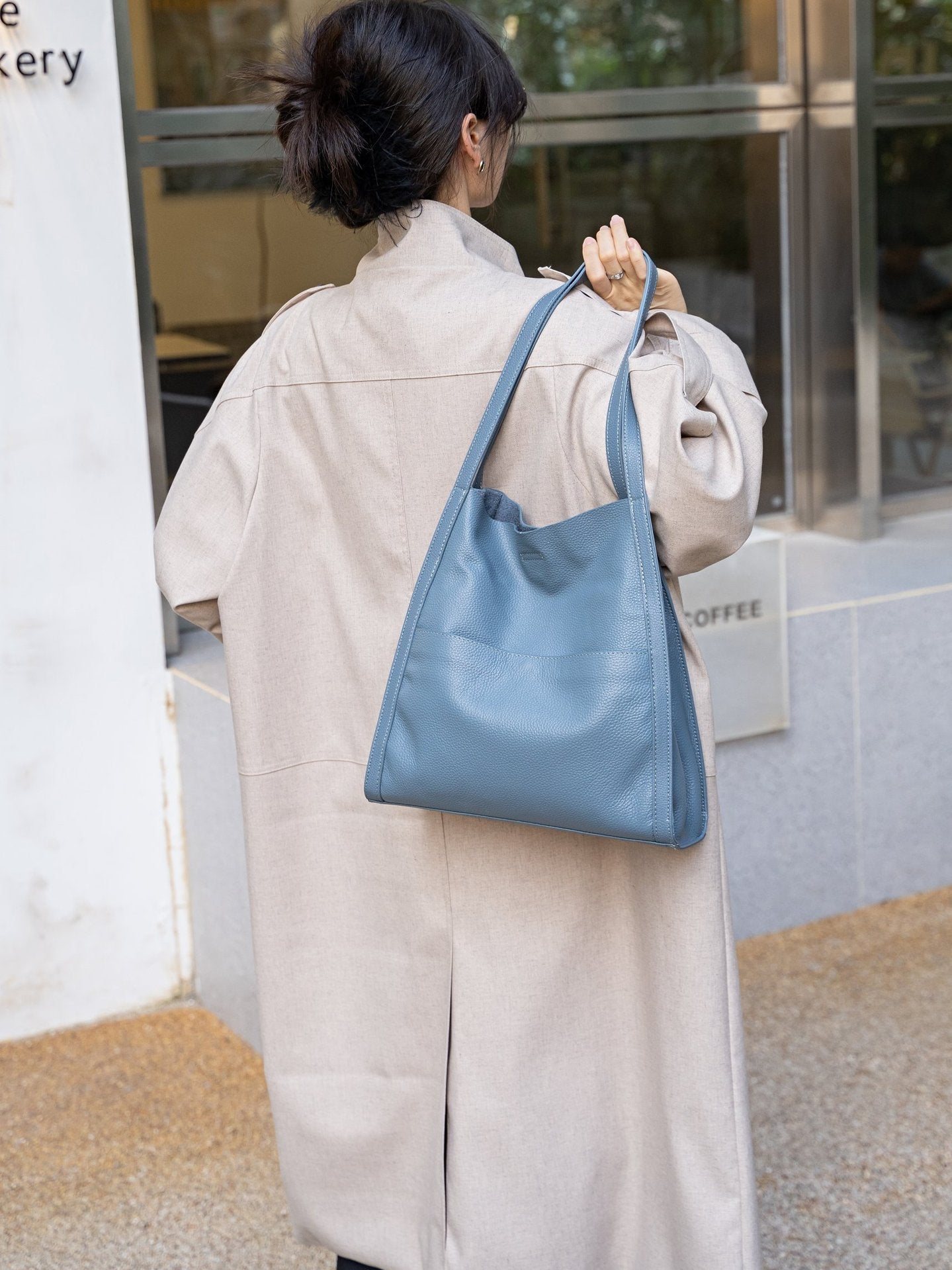 New Foreign Trade Cross-Border Office Commuter Tote Bag, Genuine Leather Large Capacity Shoulder Bag, Cowhide Handbag