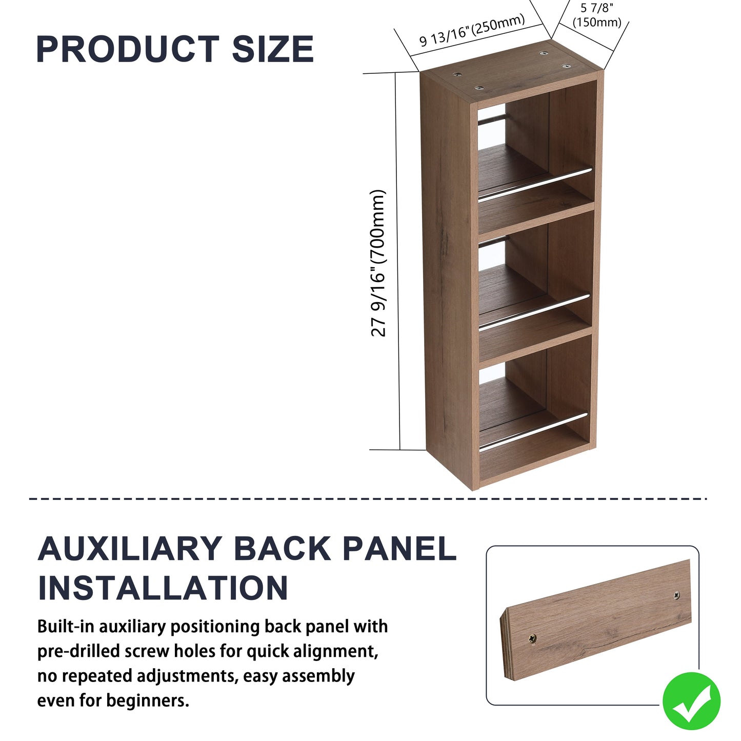 10'' Wall Mounted Bathroom Mirror Cabinet with Open Storage