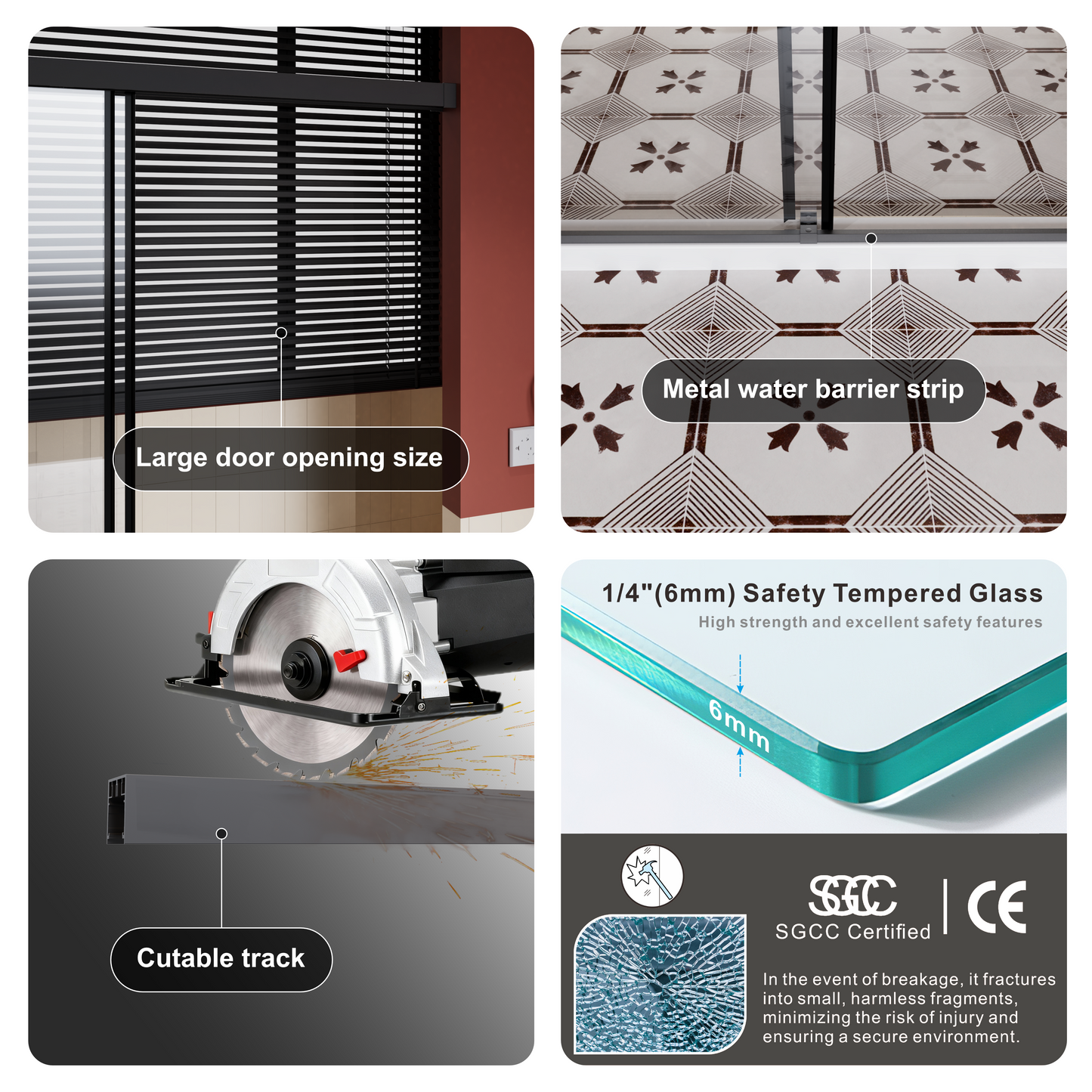 Spacious 60x72 Inch Frameless Shower Door