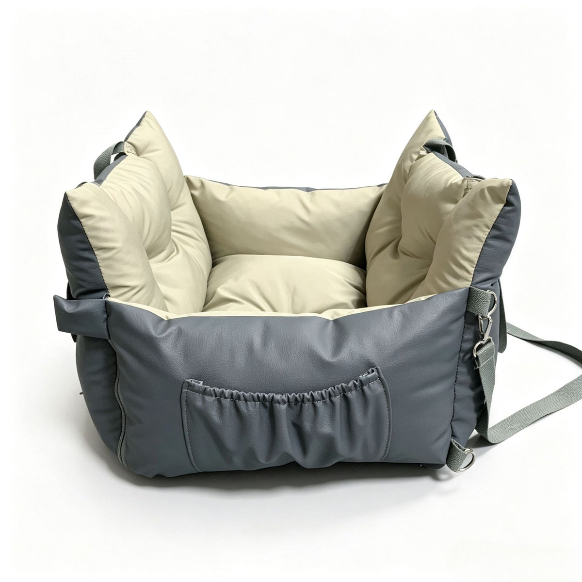 Waterproof Dog Car Seat Bed 2 In 1 Convertible Pet Travel Carrier Safety Booster Seat With Storage Pocket Washable Anti Slip Puppy Car Bed For Small Medium Dogs Reversible 2 Sided Design