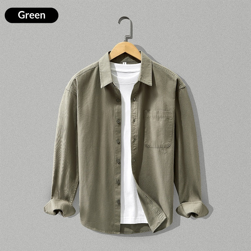 Loose-fitting Versatile Long-sleeve Cotton Shirt