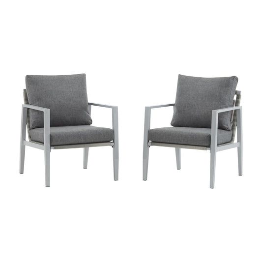 Modern Lounge Chair With Rope Accents And Cushions