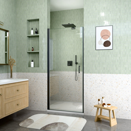 32" W x 72" H Semi-Frameless Circular Pivot Shower Door in Matte