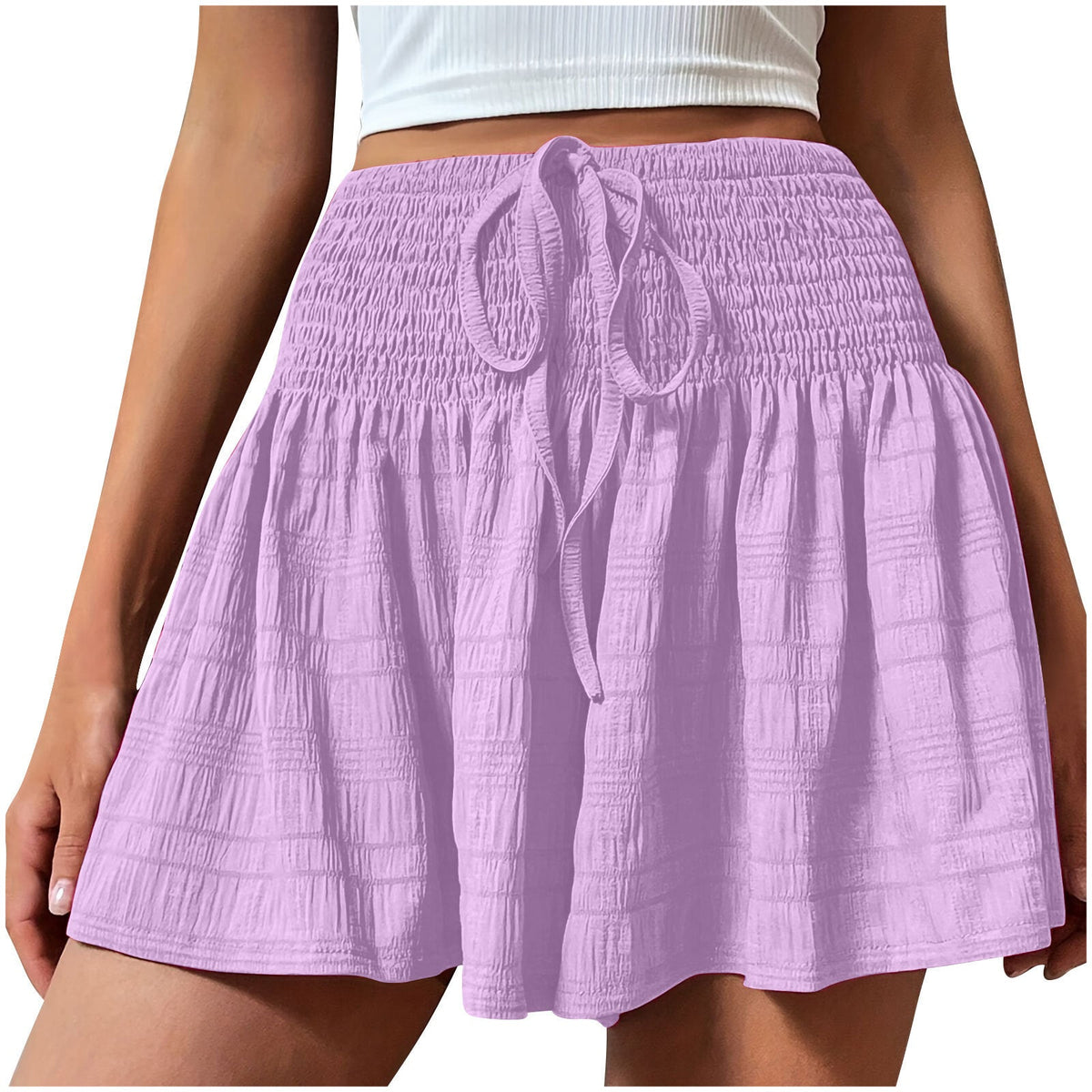 2026 Cross-Border European And American Women's Summer Fashion Solid Color Drawstring Sports Shorts