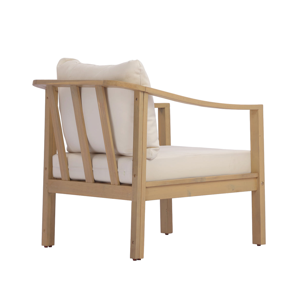 Acacia Wood Patio Furniture Club Chair Set of 2