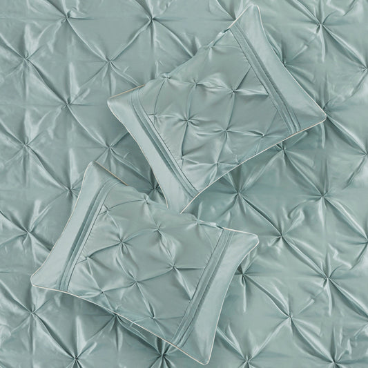 7 Piece Tufted Comforter Set Seafoam King