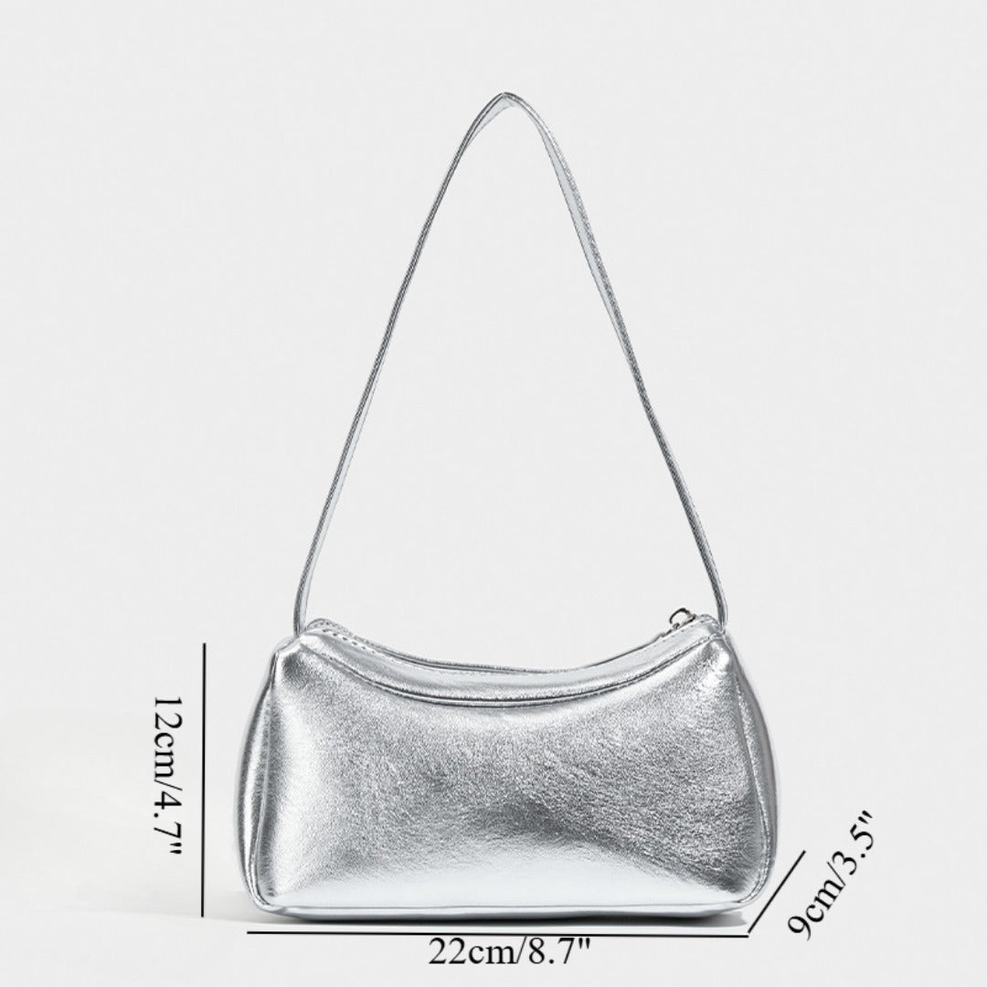 Silver small shoulder bag Design shoulder Bag, Bag Women's Summer Temperament Versatile Shoulder Bag Hobo Handbag