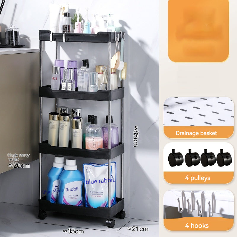 Trolley Rack Floor Multi-layer Bathroom Storage Rack