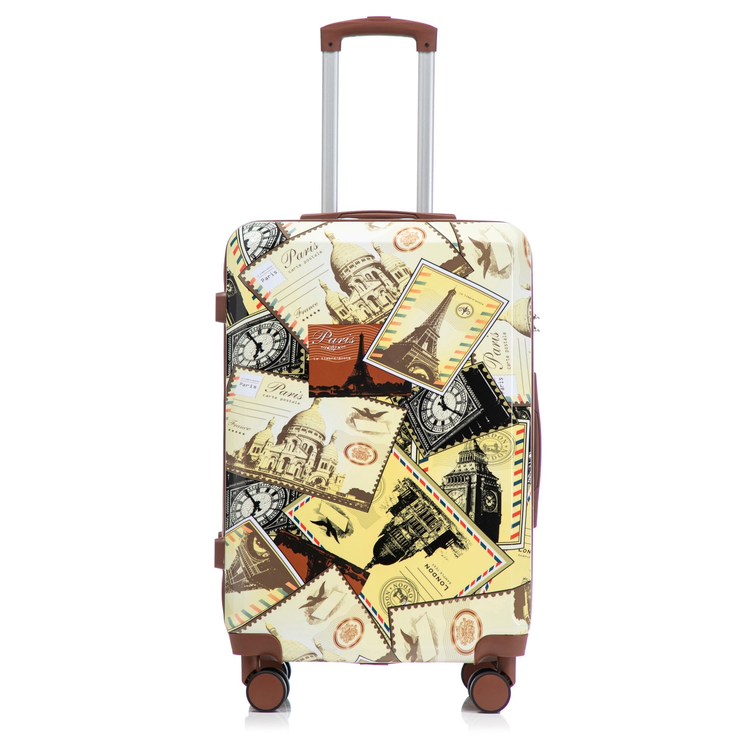 3-Piece PC Spinner Wheel Luggage Set with Printed Pattern