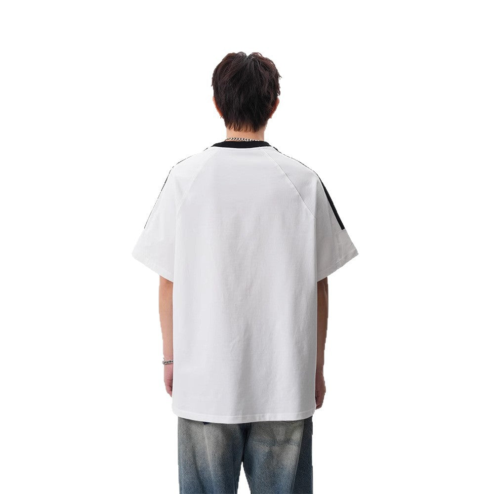Couple's Heavy-Weight Preppy Style Half-Sleeve Top