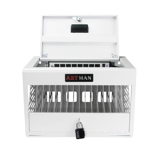 16 Bay Charging Cabinet For Laptop book, Locking Charging Station