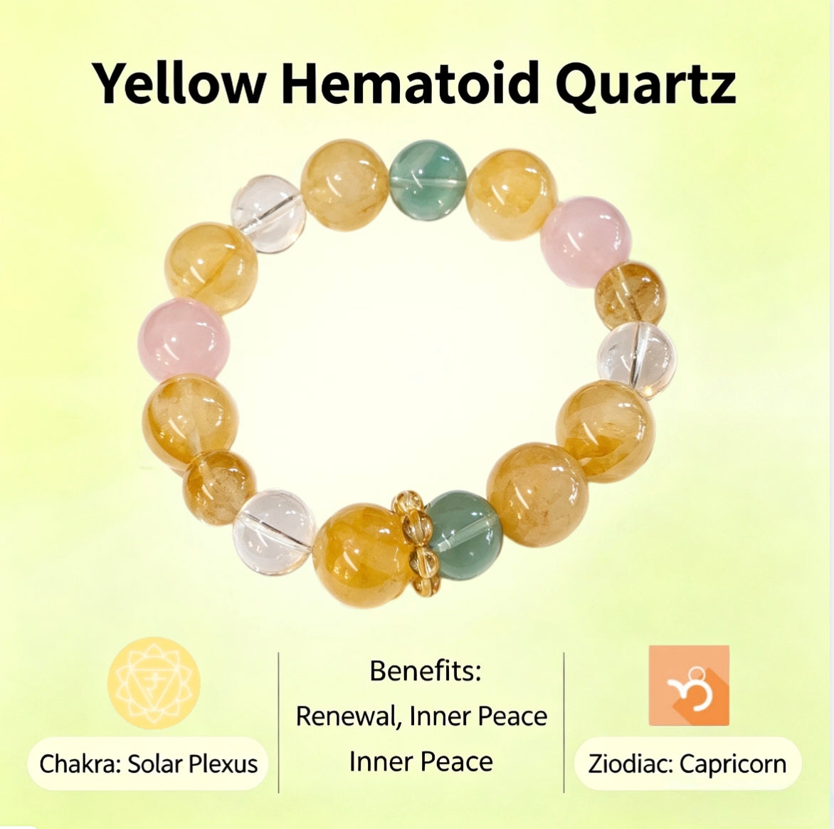 Yellow Hematoid Quartz Spring Bracelet - Inner Expansion & Recharge