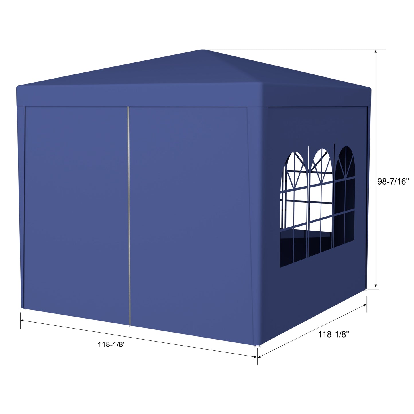 10'x10' Party Tent Outdoor Heavy Duty Gazebo Wedding Canopy with 4 Removable Walls, Blue