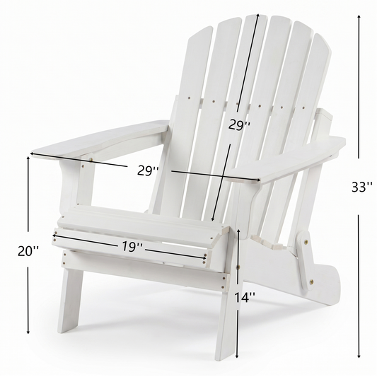 Oversize Wooden Outdoor Folding Adirondack Chair