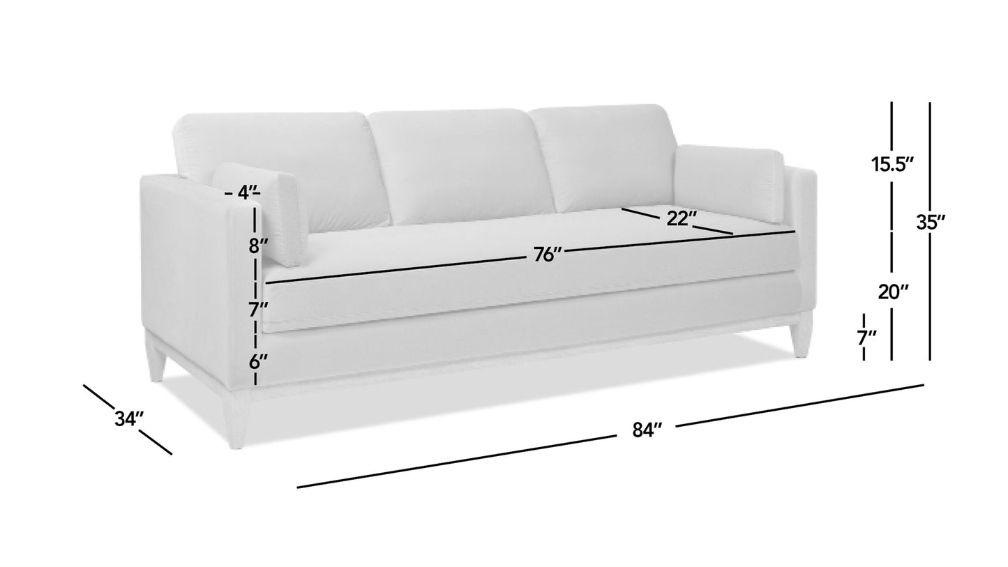 Knox 84' Modern Farmhouse Sofa, Flax White Linen