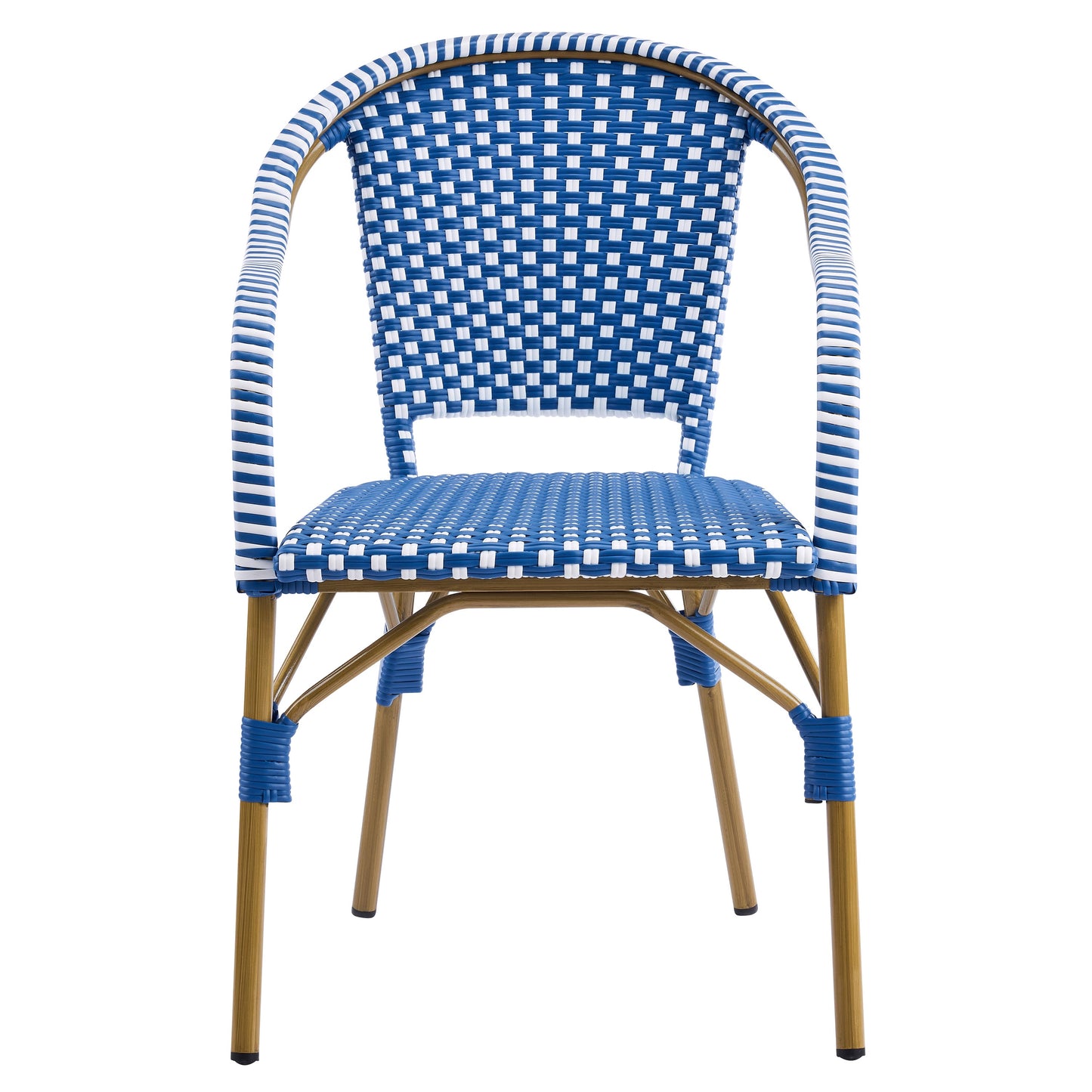 Outdoor Bistro Chairs Set of 2 with Aluminum Frame and PP Rattan