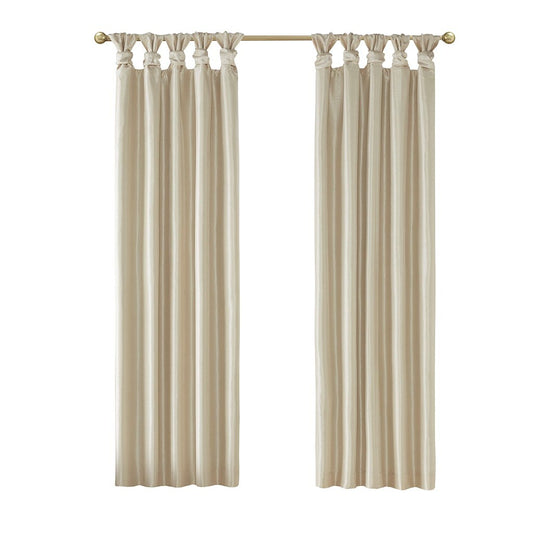 Twist Tab Total Blackout Window Curtain Panel Champagne 50x95