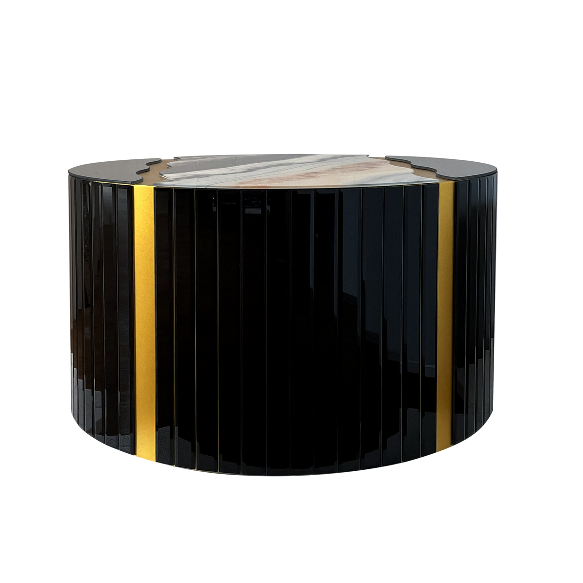 Modern Round Coffee Table with Glass Top