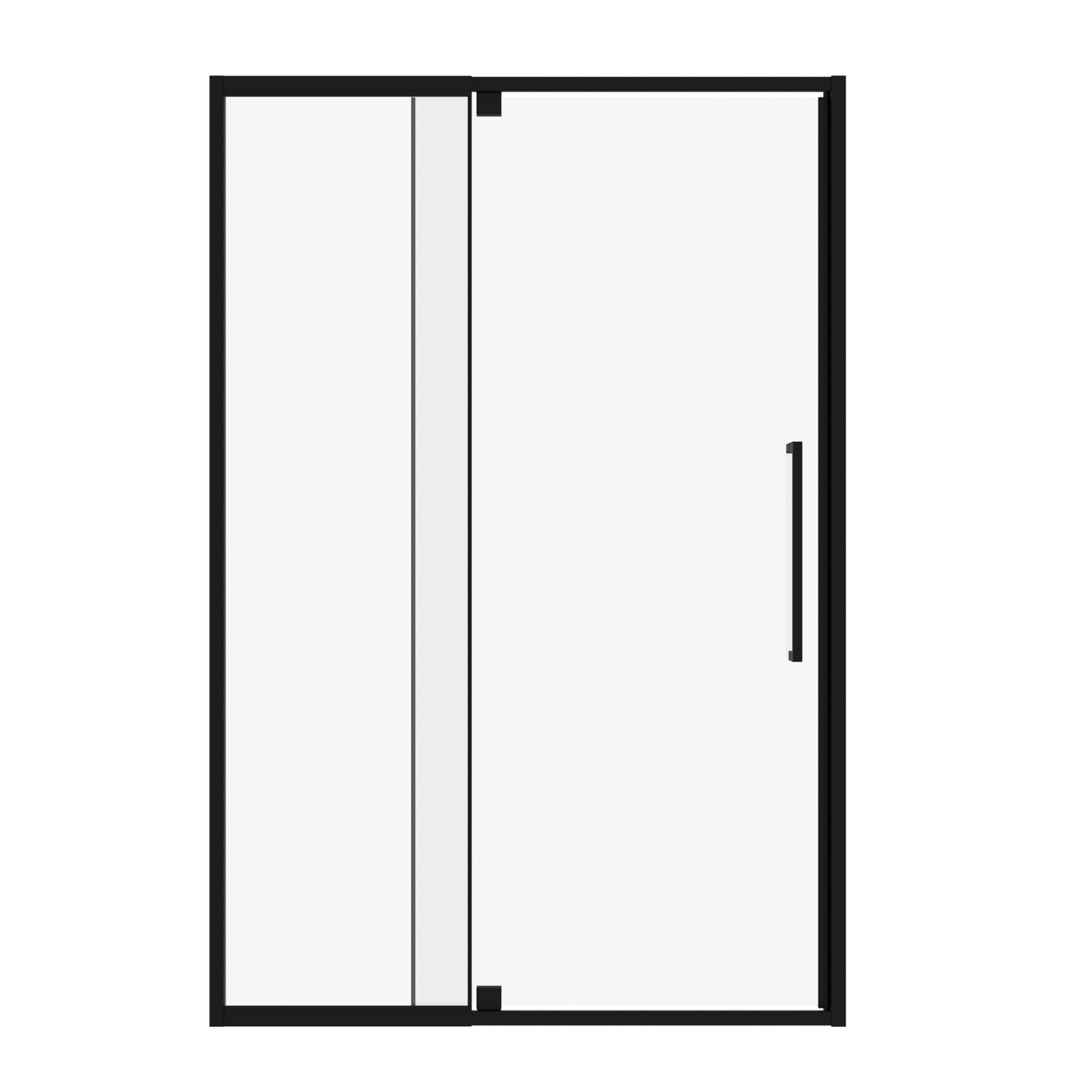 Semi-Frameless Pivot Hinged Glass Shower Door 56-60 in W x 72 in H, Matte Black