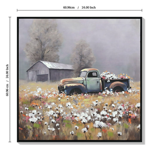 Old Truck Canvas Wall Art - Vintage Rustic Decor