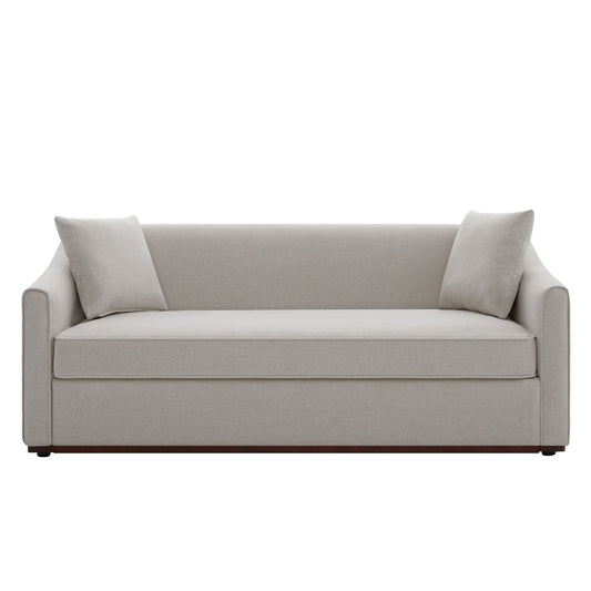3 Seater Sofa With Wrap Around Armrests And Throw Pillows