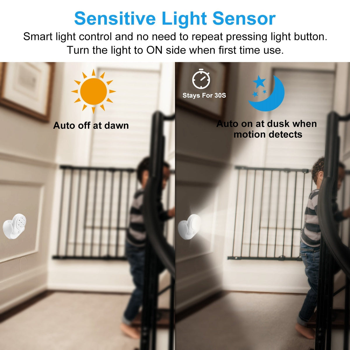 Wireless LED Spotlight 90 ¡ Motion Sensor Night Lamp 360¡Rotate Cordless Stairs Lights Battery Operated w/23ft Sensing Range for Closet Bathroom