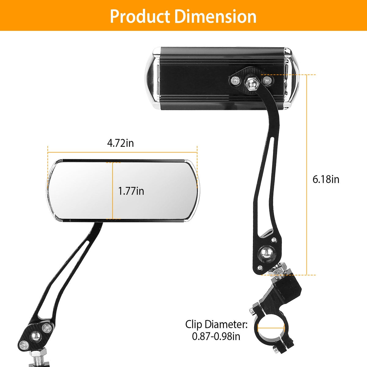 GBruno 1 Pair Handlebar Bike Mirrors