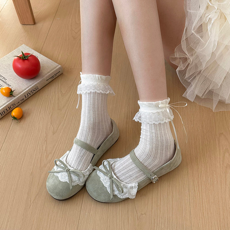 French Retro Lace Shallow Mouth Single Shoes For Women In The Spring And Summer Of 2026 Beautiful And Fashionable Paired With Skirts And Flat New Shoes