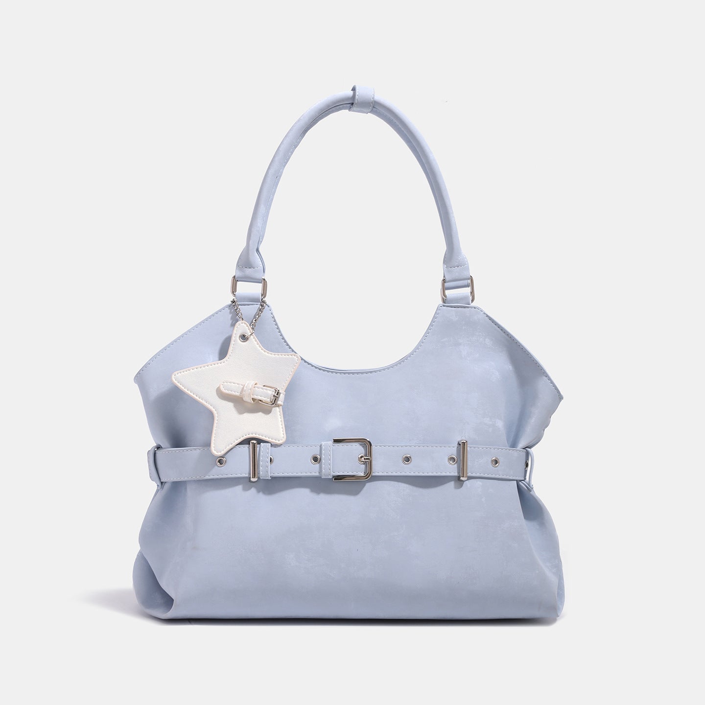 Belt-designed Single-shoulder Tote Bag Large Capacity For Women