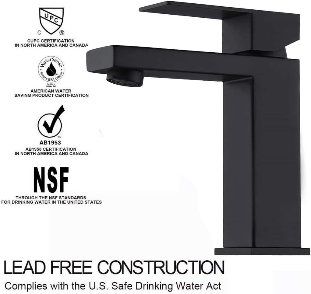 Single Handle Bathroom Faucet, Matte