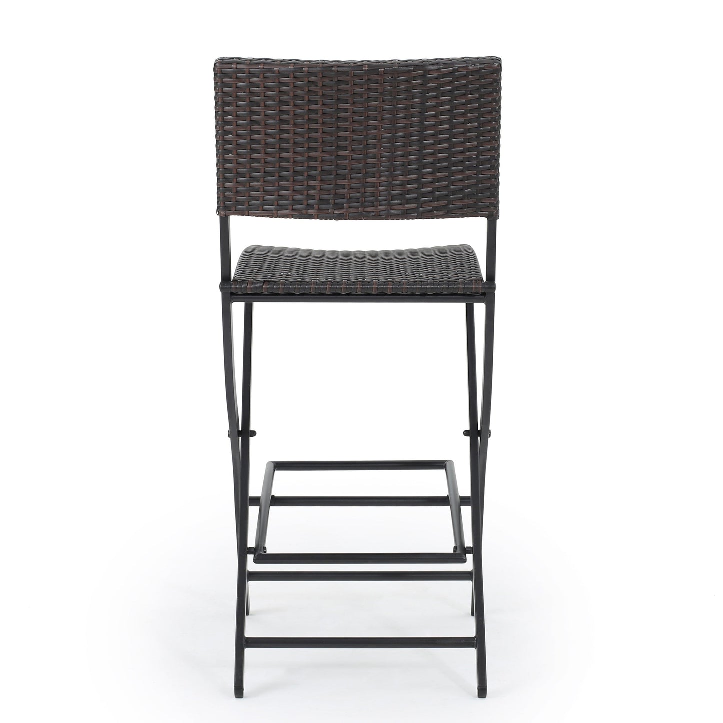 Outdoor Wicker Barstools Faux Rattan Patio Bar Stools - Set of 2