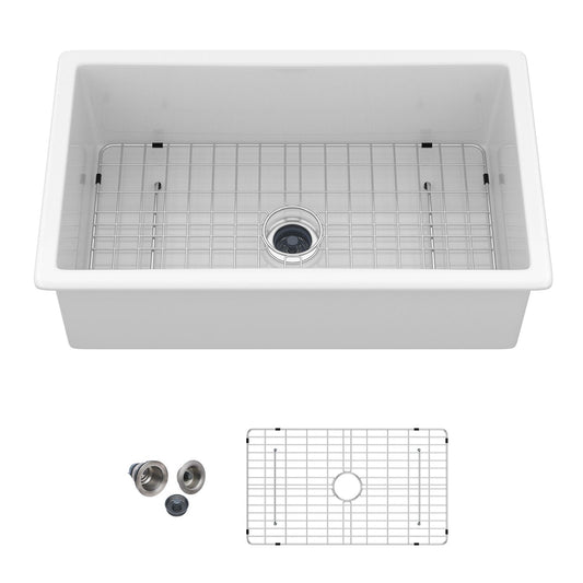 Rectangular Deep Single Bowl Kitchen Sink With Dual Mount Installation