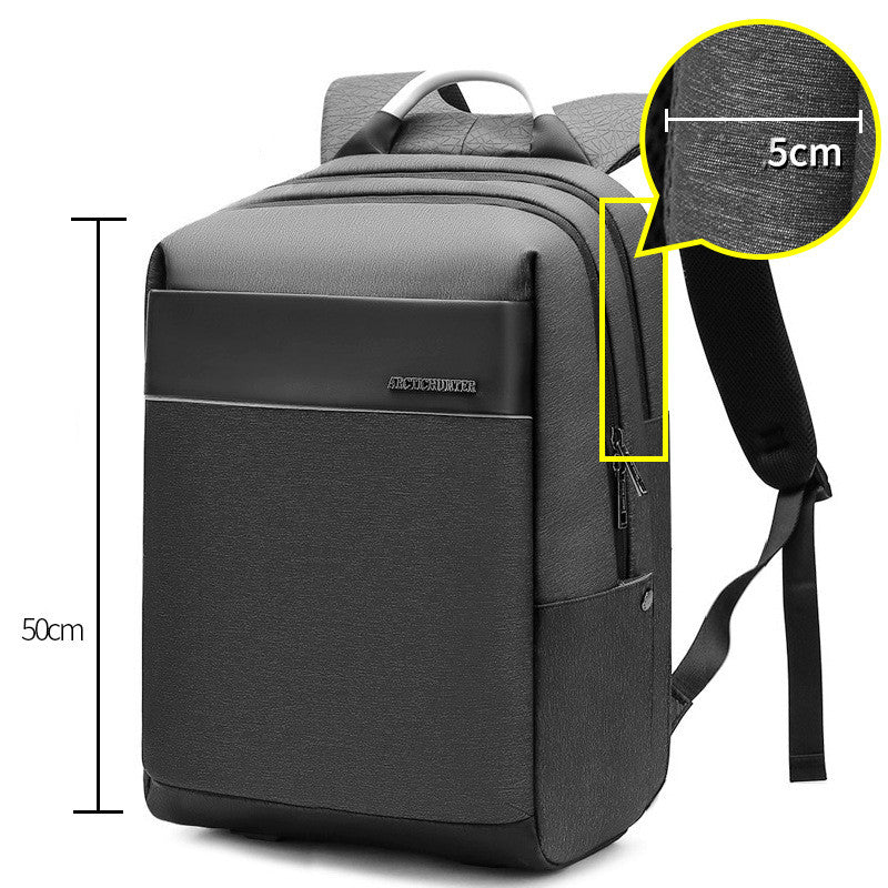 New black Computer backpack men''s European and American trend schoolbag