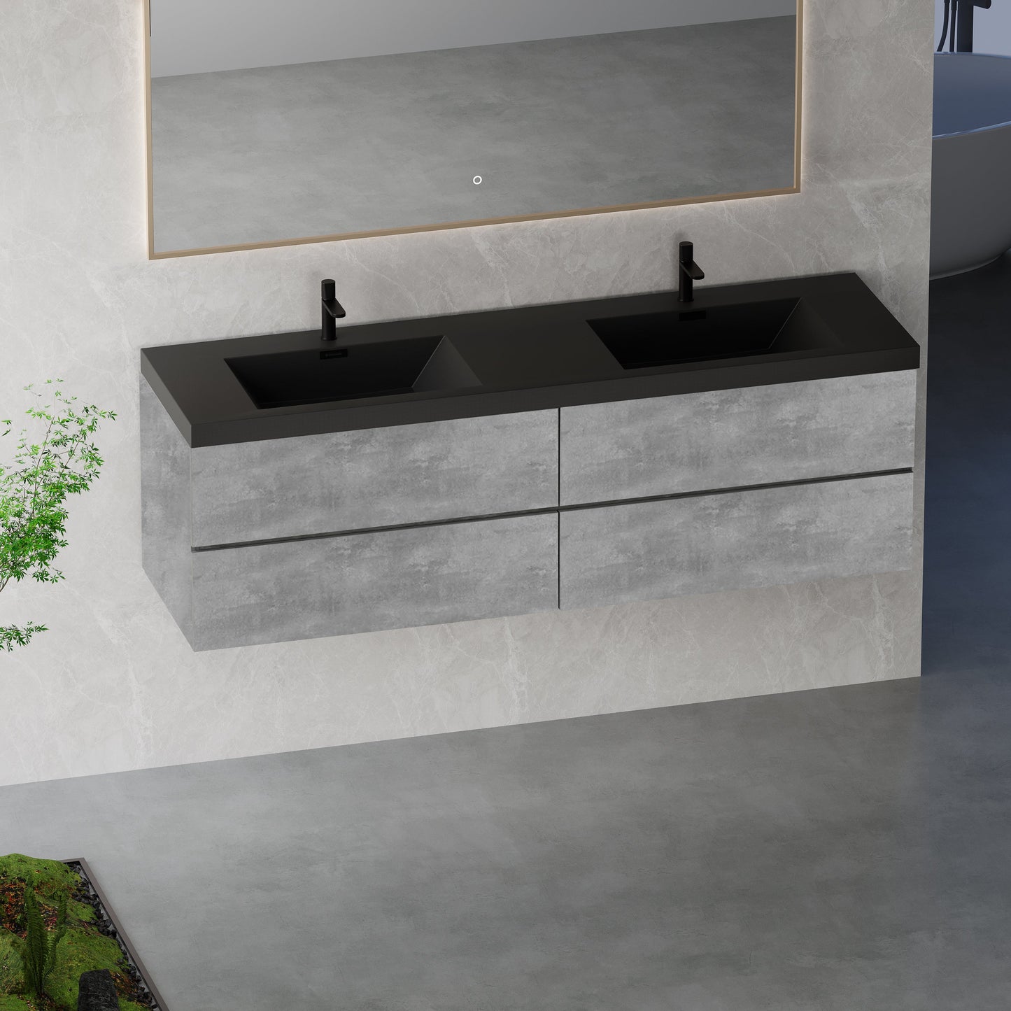 72" Floating Vanity with Sink, Modern Wall-Mounted Storage Cabinet