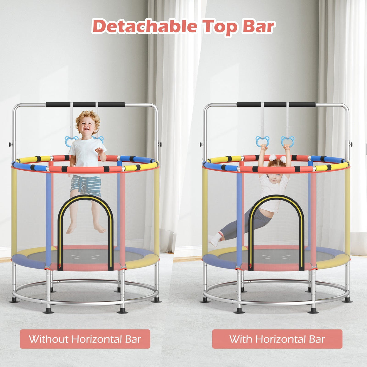 55" Kids Trampoline Gift for for 3-6 Years Old Boys and Girls