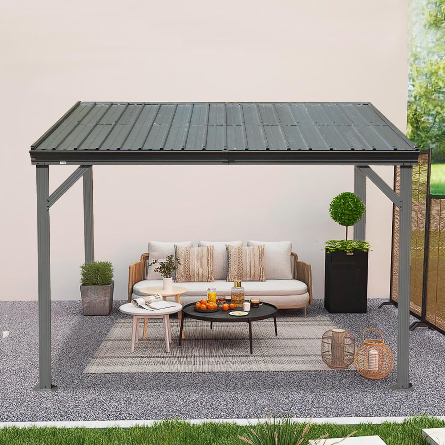 8' x 10' Lean To Gazebo with Upgraded Drainage System