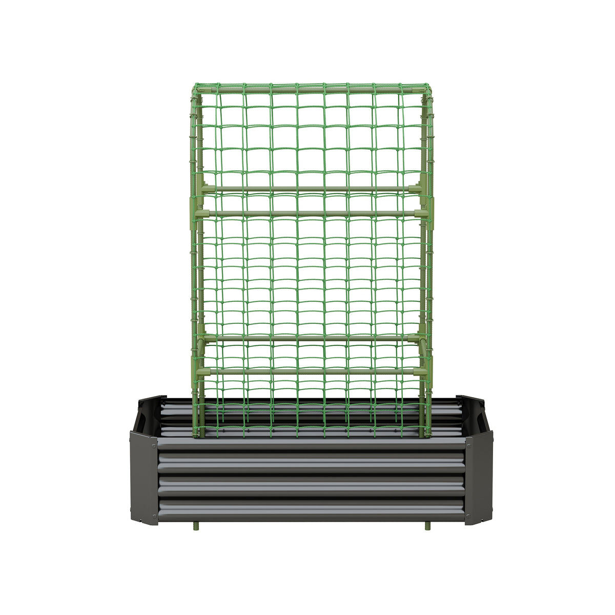 2-in-1 Raised Garden Bed with Trellis - 4x2x1 Ft Outdoor Planter