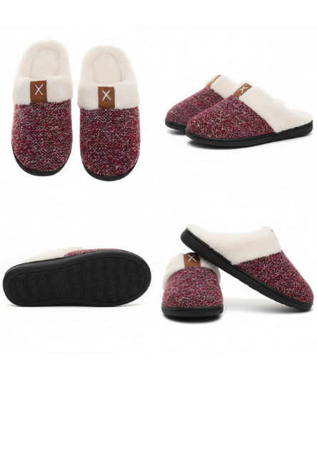 New Sparkling Purple Winter Plush Fashion Thick Bottom Warm House Slipper for Women