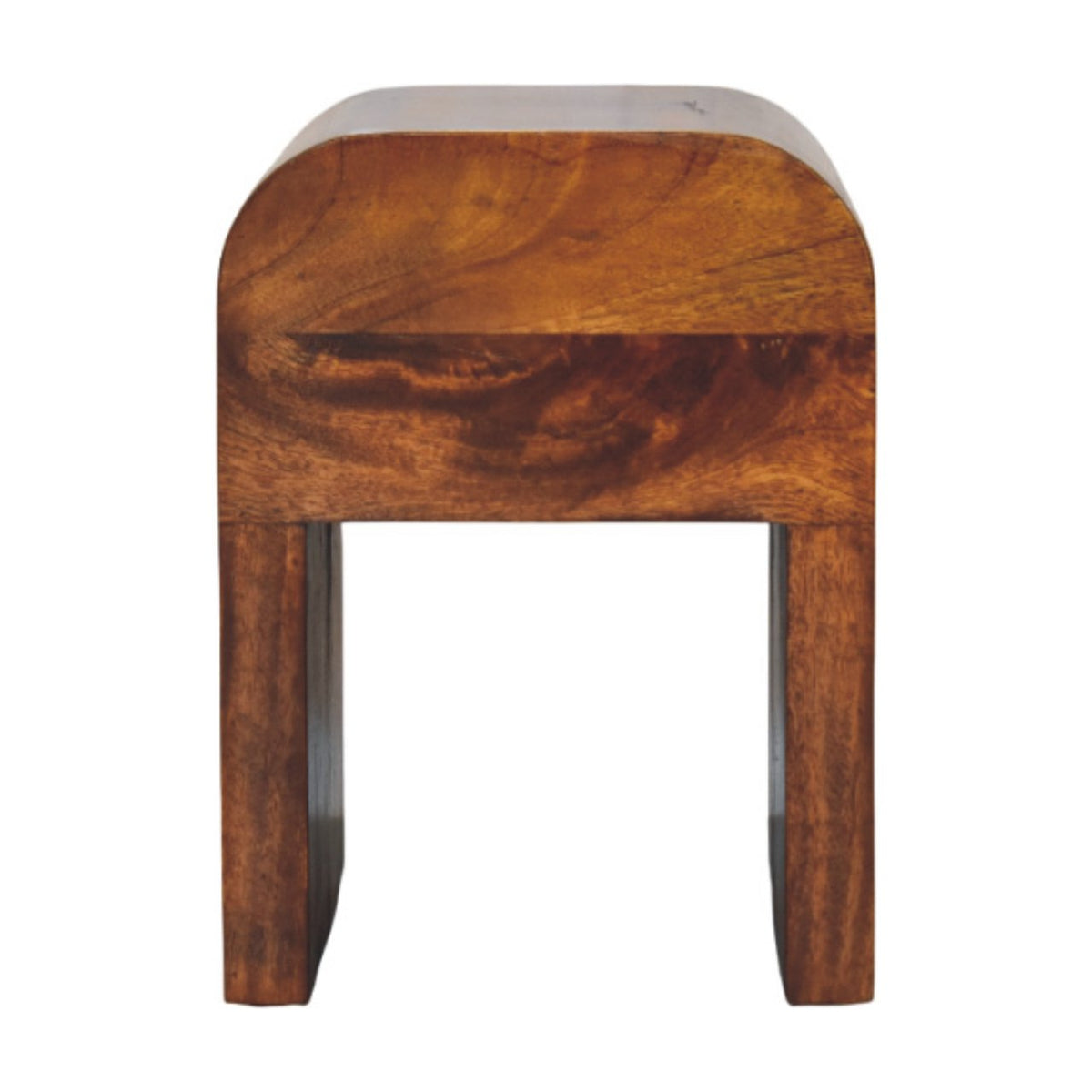 Mini Darcy Chestnut Nightstand with Curved Edges, 1-Drawer