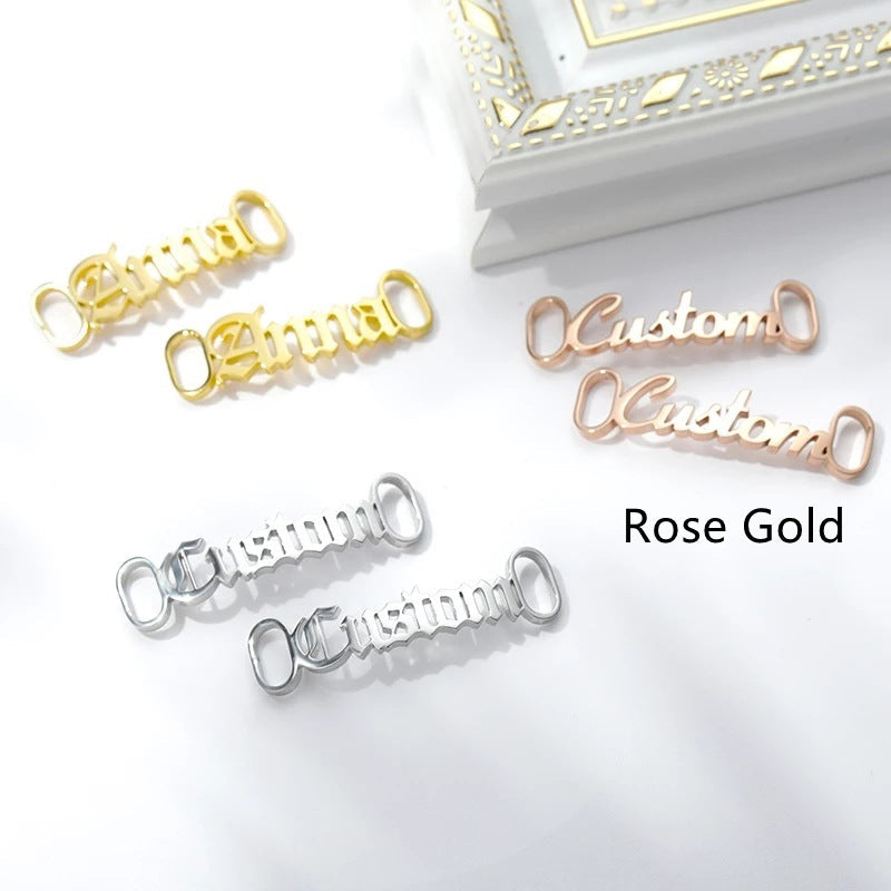 Casual Shoes Sneakers Stainless Steel Custom Name Buckle