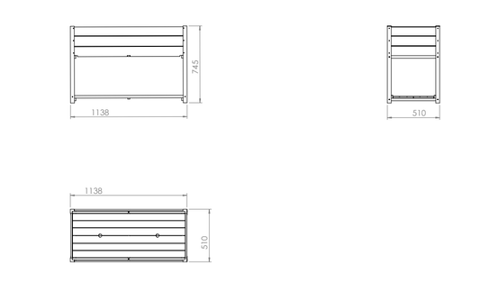 Solid Wood & Iron Frame Raised Garden Bed