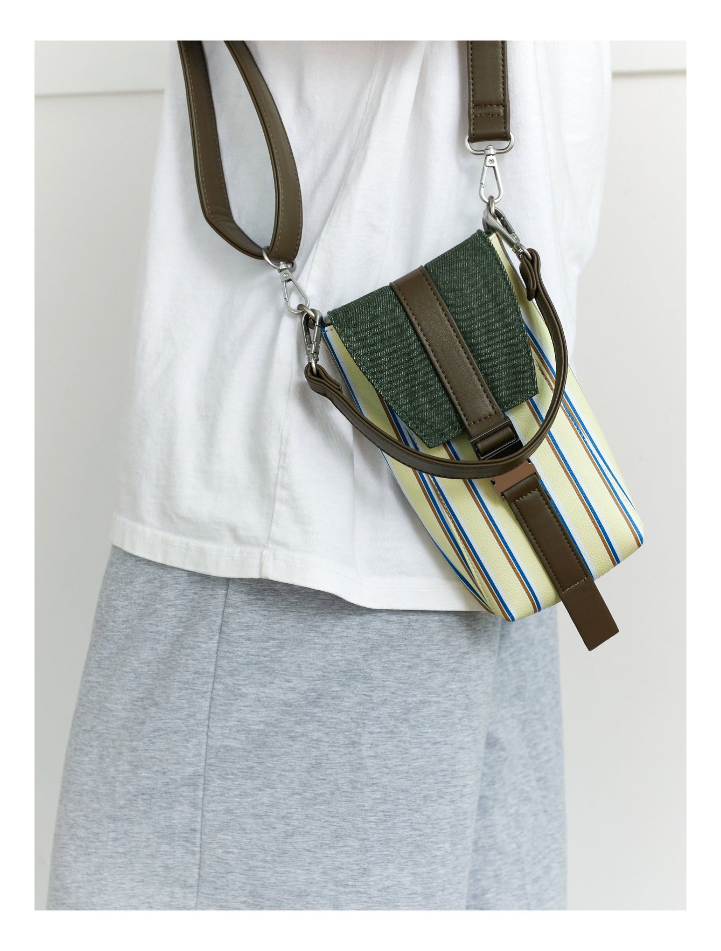 Striped Phone Bag, Cartoon Cute Handbag, Women's Small Square Bag, Crossbody Bag, Fashionable And Portable, Men's And Women's Styles
