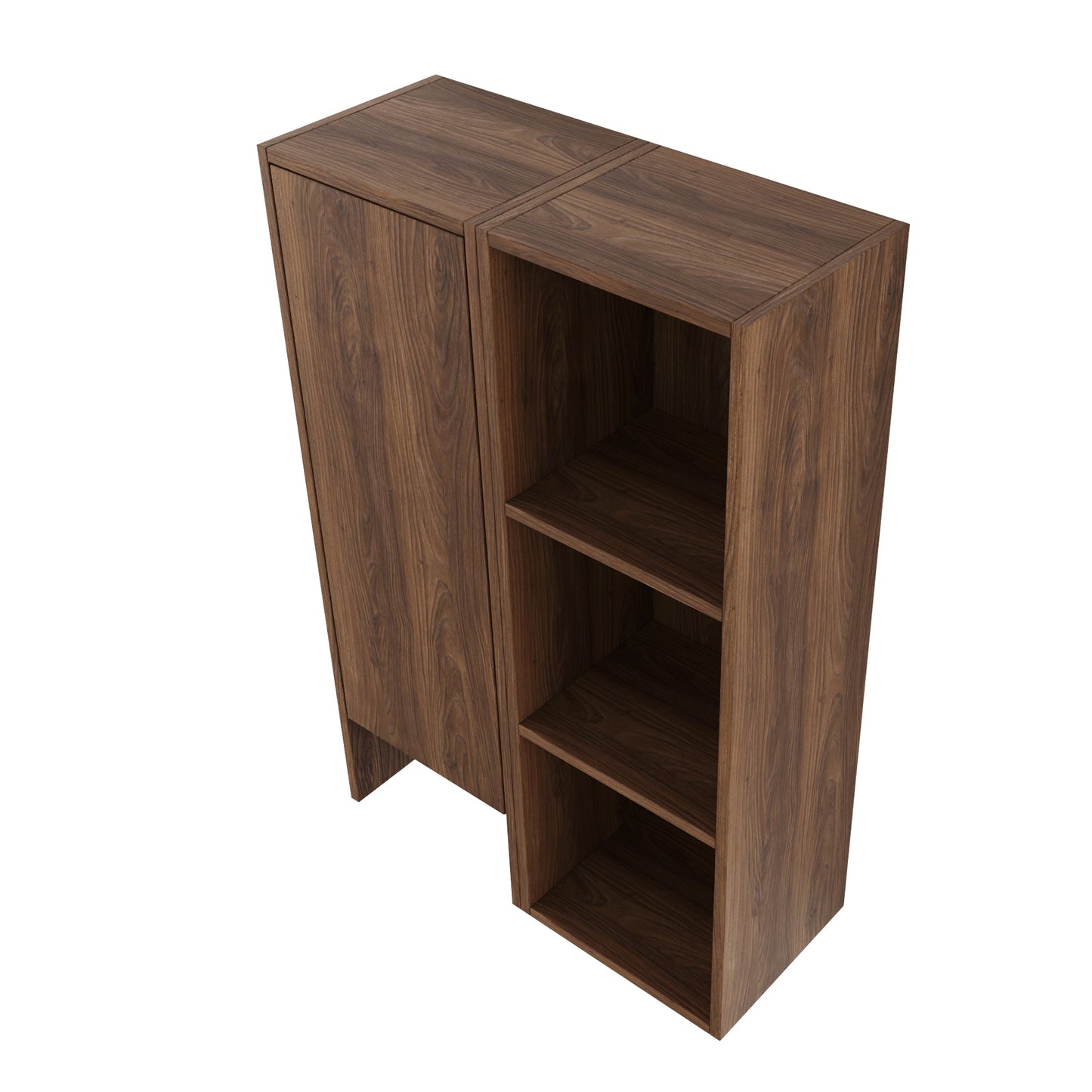 24 Inch Wall-Mounted Side Cabinet and Storage Shelves Combination