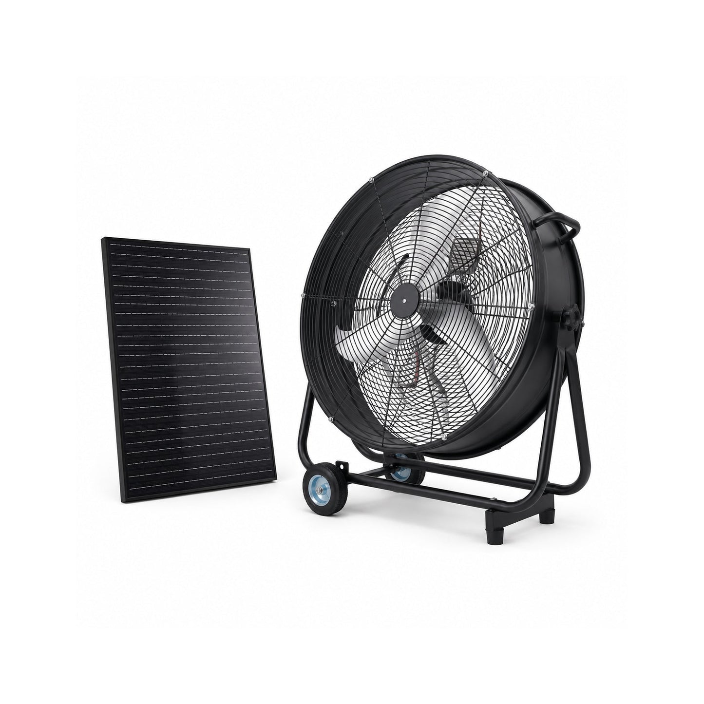 30" Wheeled Solar Fan with 140W Adjustable Monocrystalline Solar Panel
