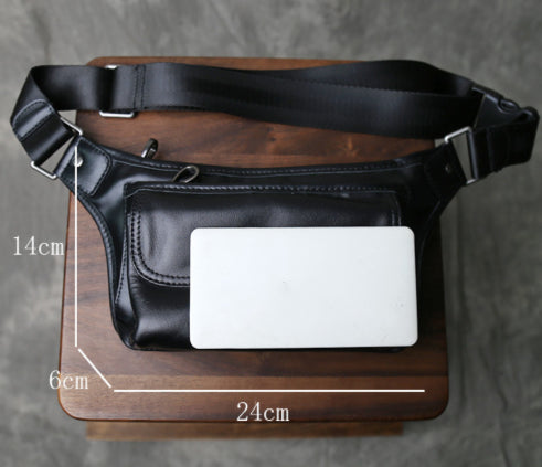 Single-Shoulder Crossbody Genuine Leather Chest BagWaist Bag Large Capacity Multi-Functional